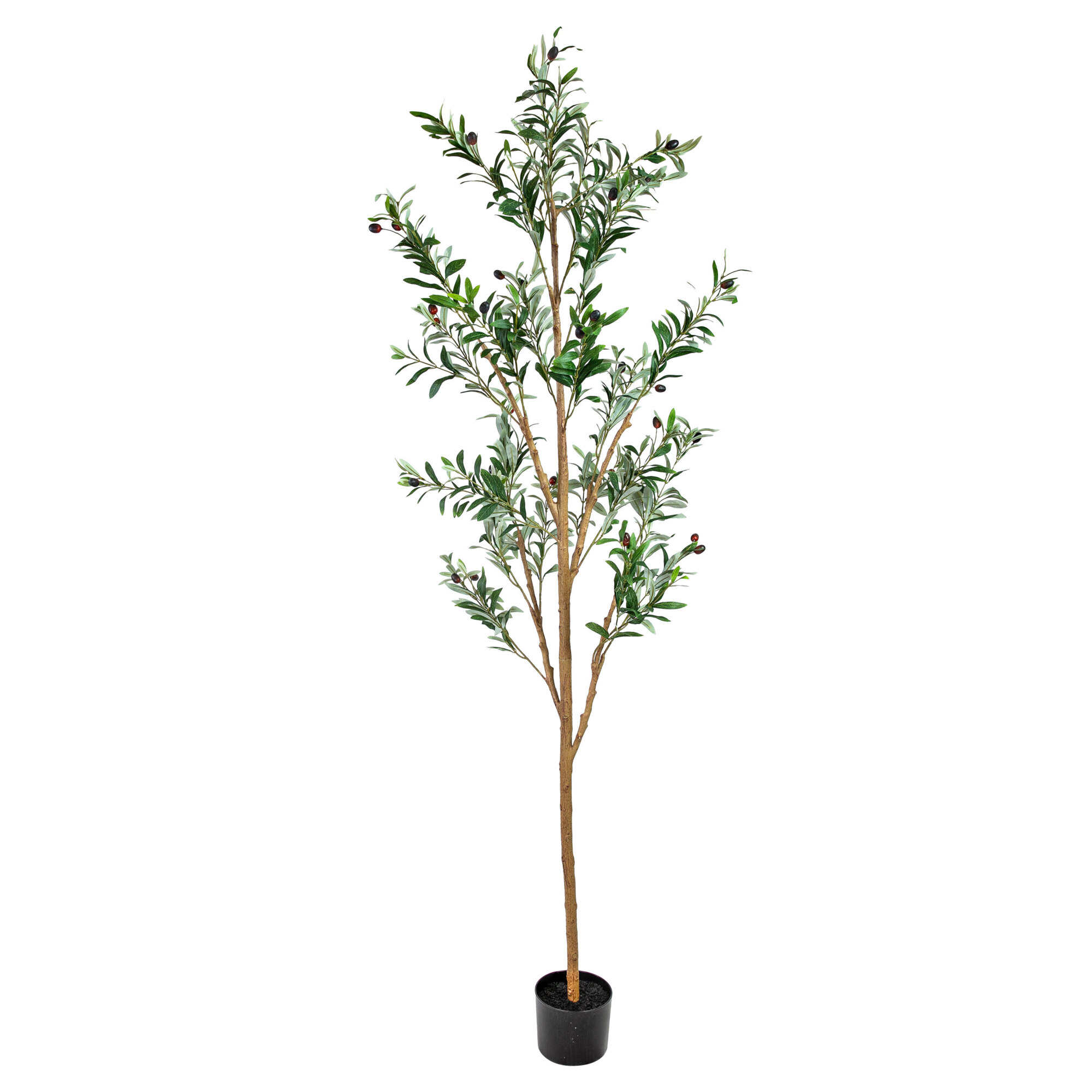 Sunnydaze Decor Artificial Olive Tree — 6ft., Faux Silk, Black Planter Base, Model# QCW-3731